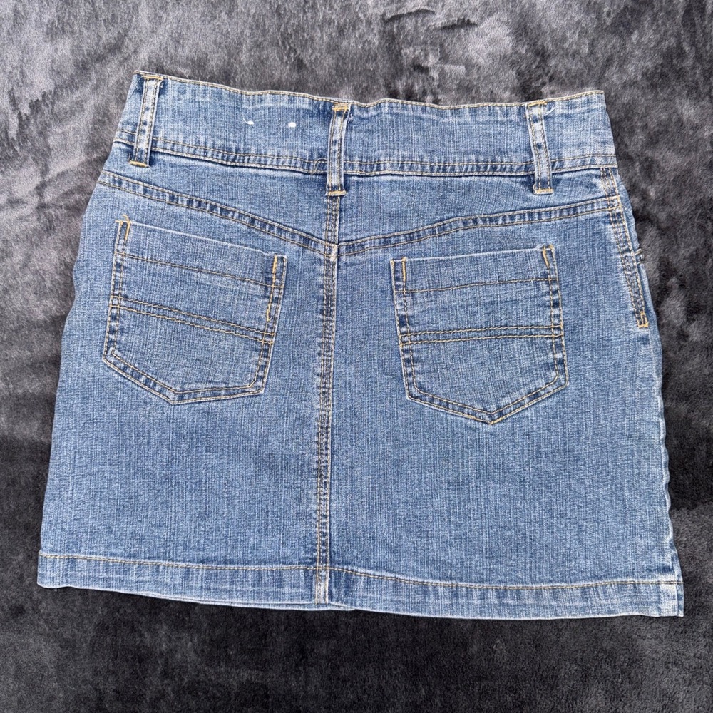 Arizona Jean Co Womens Blue Denim Mini Skirt Medium Wash Size 10 Regular Y2K - Picture 2 of 5